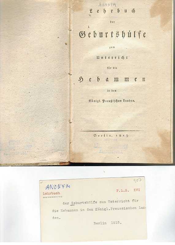 Anonym Obstretik 1815 tyska