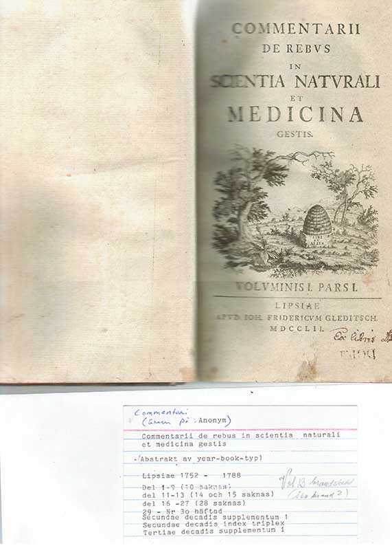 Årsböcker i medicin 1752-1788