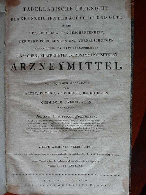 Ebermaier, J.Chr. Farmakologi 1820