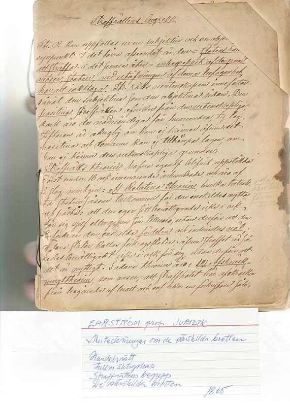 Ehnström, Juridik straffrätt 1805
