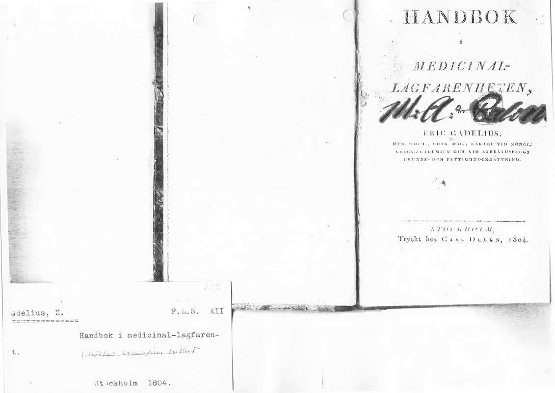 Gadelius, E. Medicinsk juridik 1804