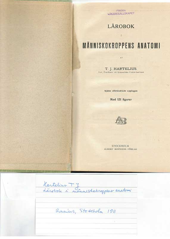 Hartelius, T.J. Anatomi 1911