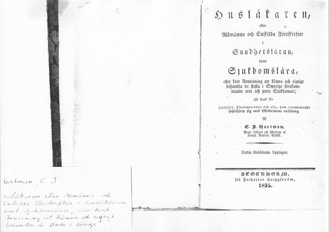 Hartmann, C. J. Sjukdomslära 1835
