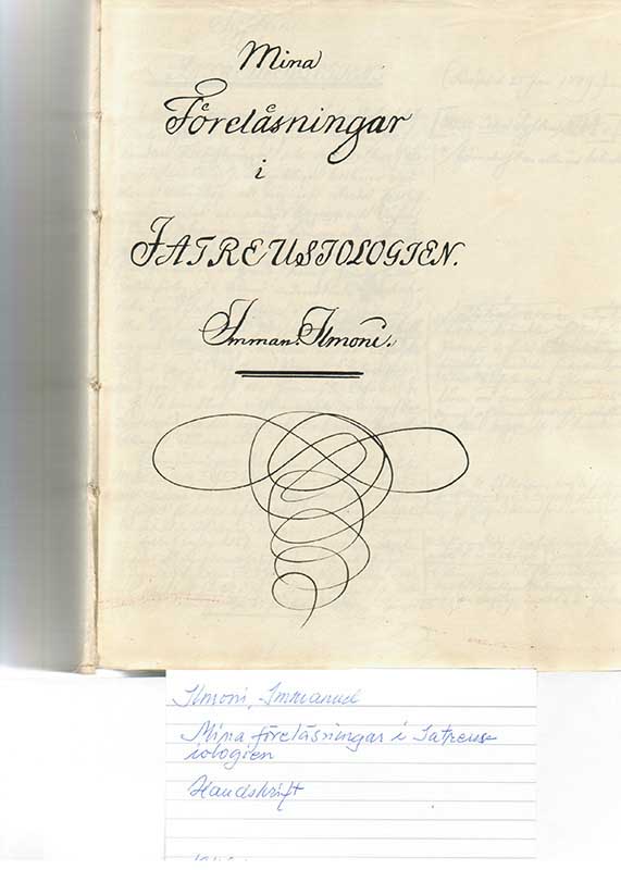 Ilmoni, I. Förel. 1849 Iatreusiologi