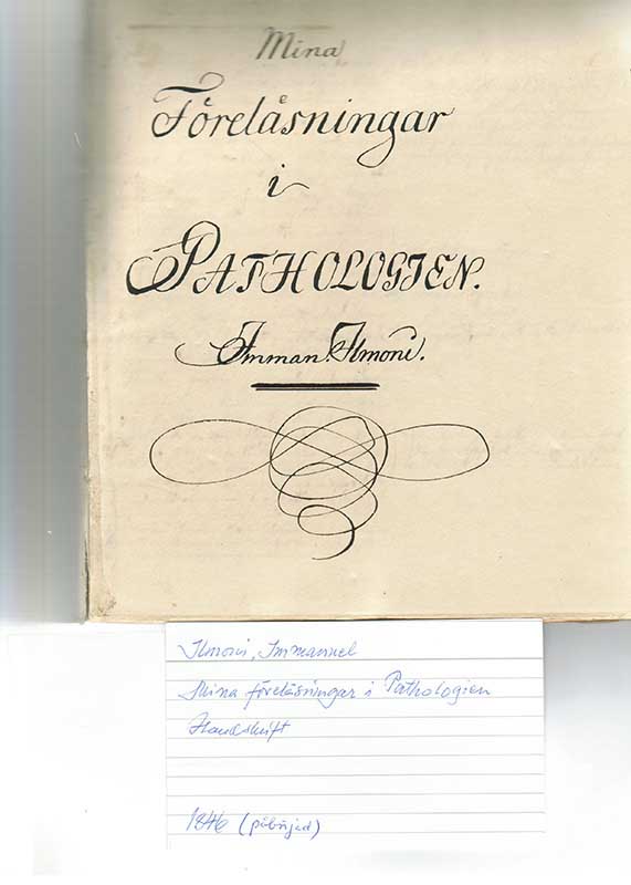 Ilmoni, I. Förel. i patologi 1846