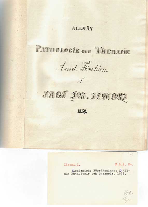 Ilmoni, I. Förel. patologi o. terapi 1838