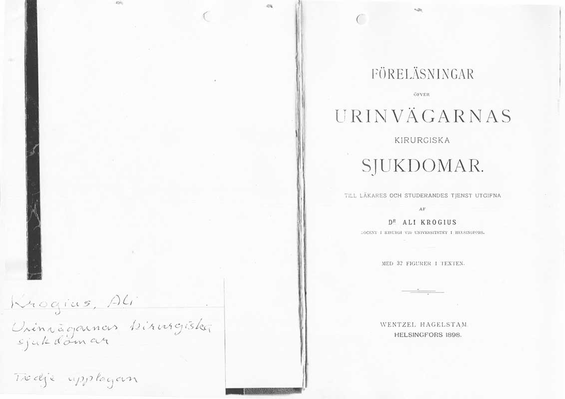 Krogius, A. Urinvägskirurgi 1898