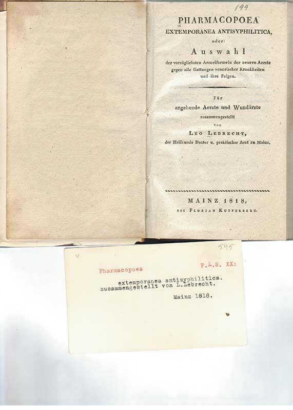 Lebrecht L. Pharmacopoea 1818