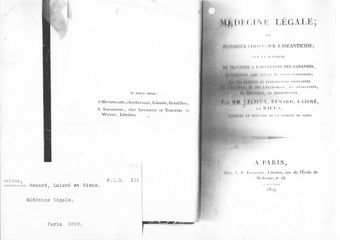 Lecieux Rättsmedicin 1819