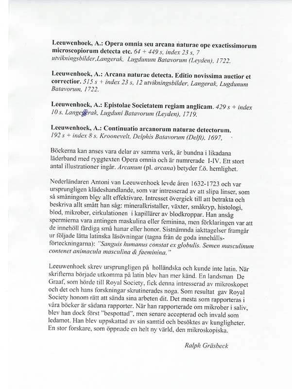 Leeuwenhoek, referat