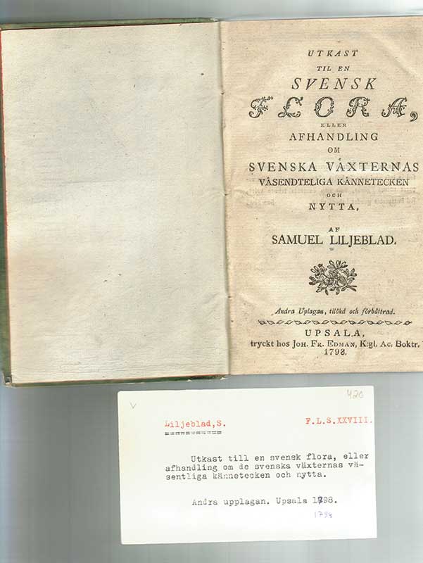 Liljeblad, Samuel Botanik 1798