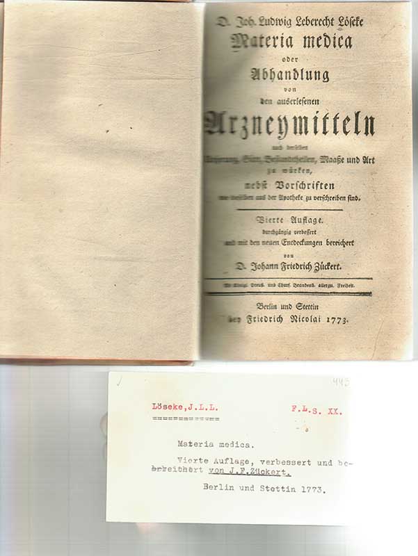 Löseke, J.L.L. Farmaci 1773