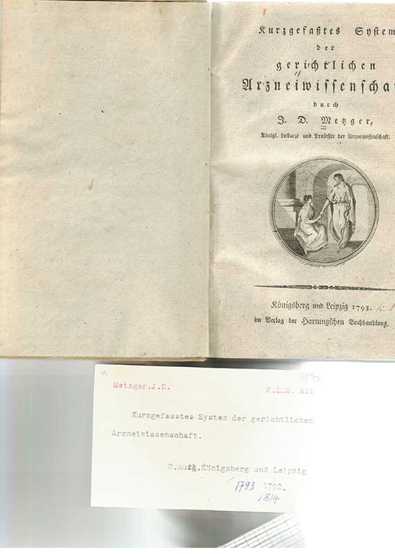 Metzger, J.D. Rättsmedicin 1793