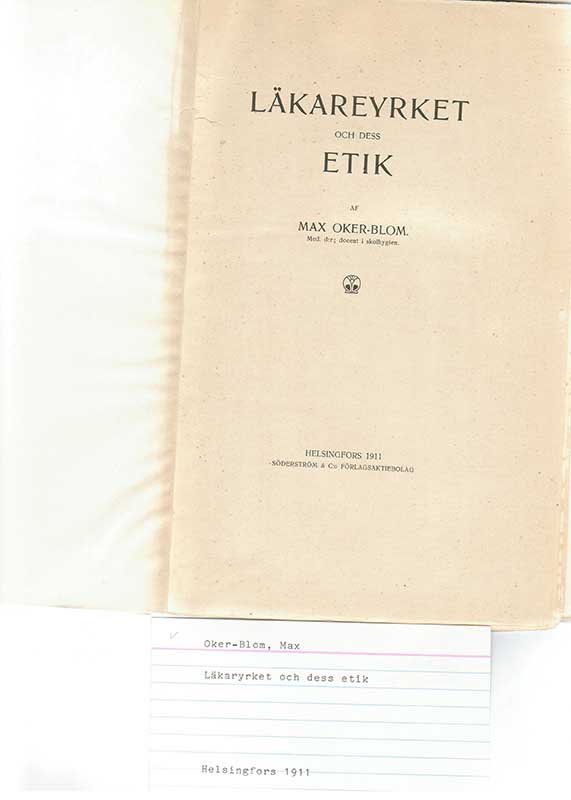 Oker-Blom, M. Etik 1911