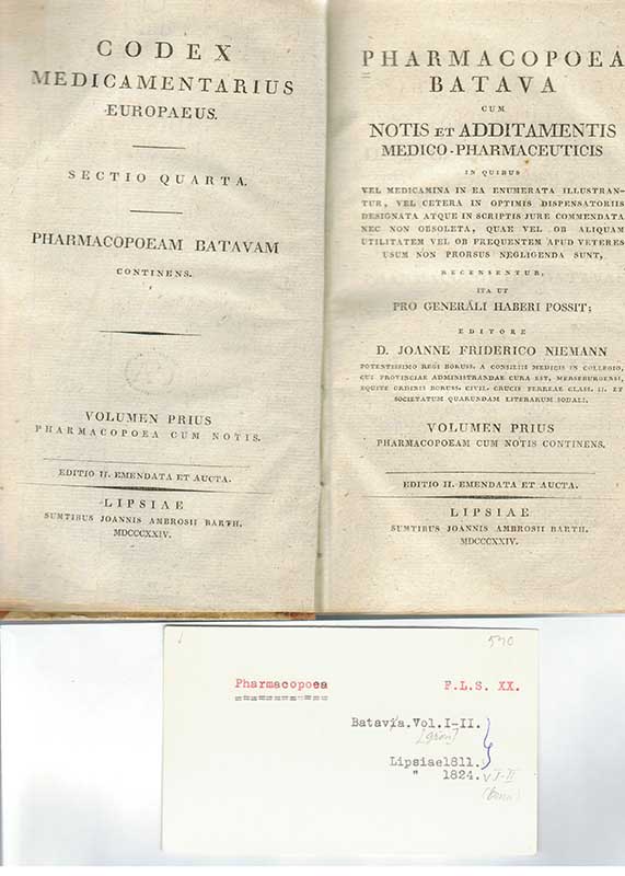 Pharmacopea Batavia I-II 1824