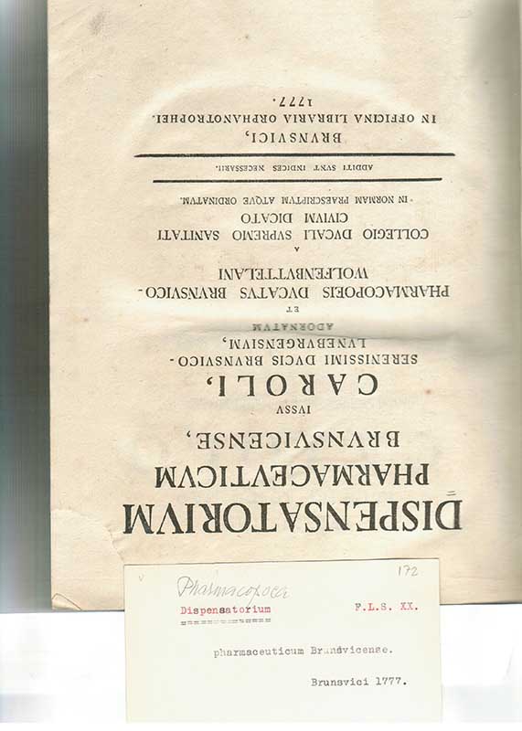 Pharmacopoea Disp. Brunsvici 1777