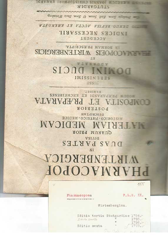 Pharmacopoea Wirtenbergica 1786