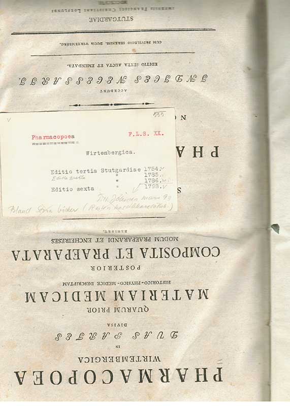 Pharmacopoea Wirtenbergica 1798