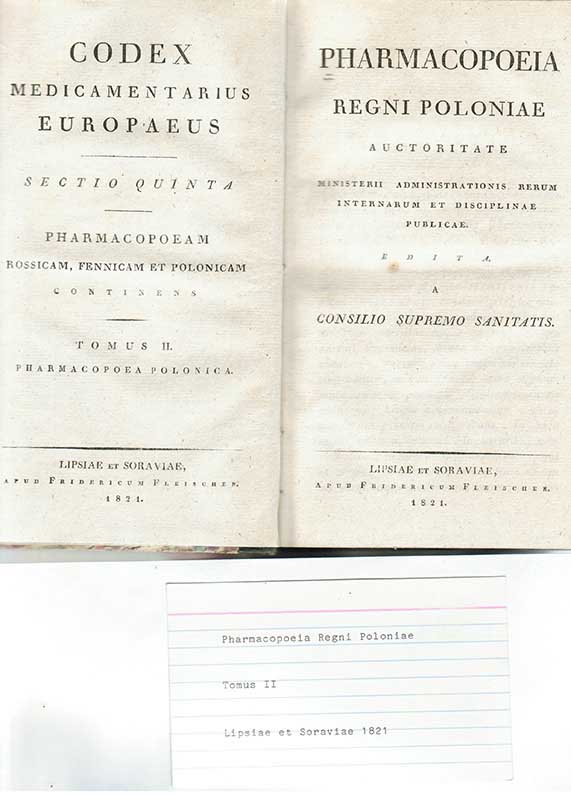 Pharmacopoeia Regni Polonise 1821