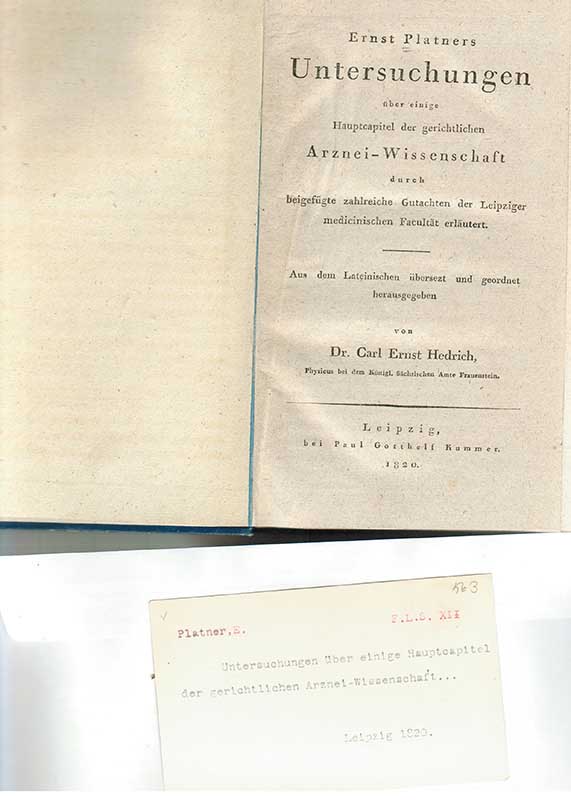 Platner, E. Rättsmedicin 1820