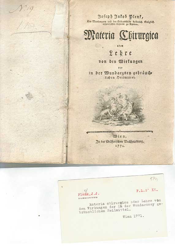 Plenck, J.J. Materia chirurgica 1771
