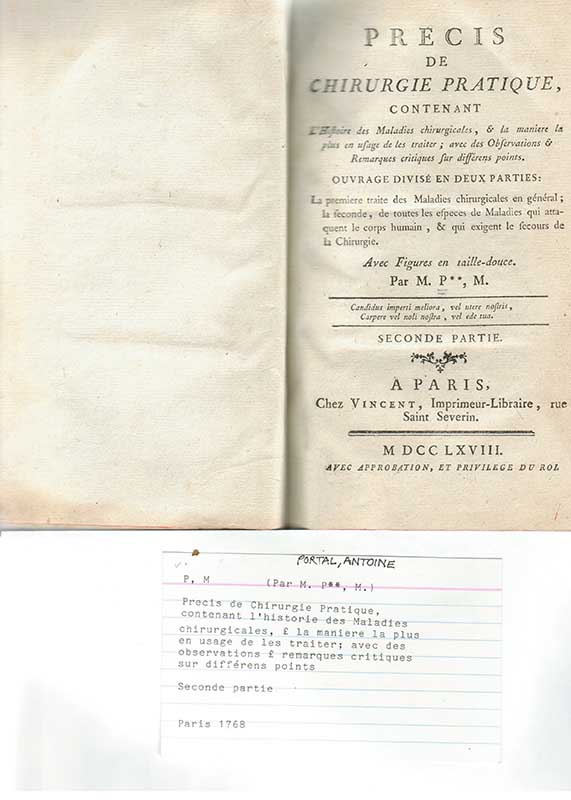 Portal, A. Kirurgi 1768