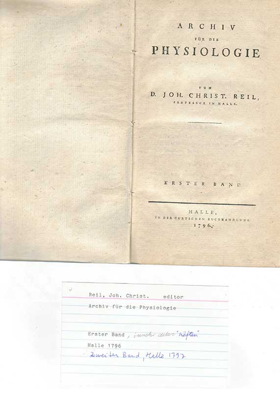 Reil, J.Ch. Fysiologi I 1797