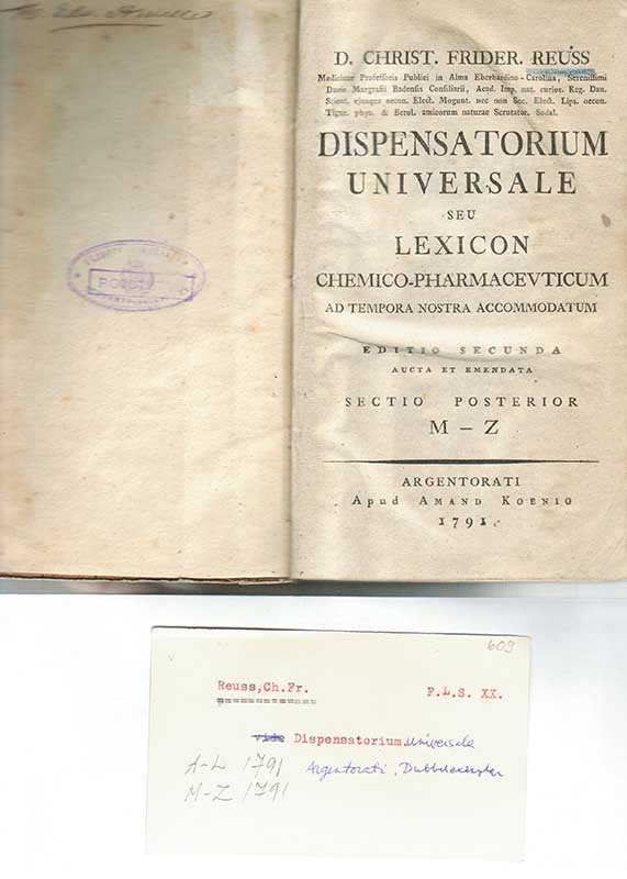 Reuss, Ch.Fr. Farmakologi M-Z 1791
