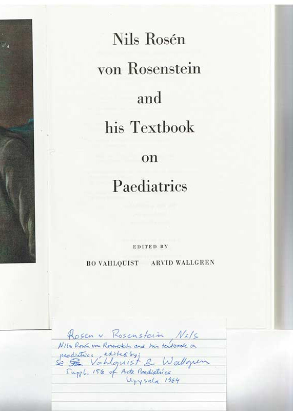Rosén v. Rosenstein, N. Pediatrik 1964
