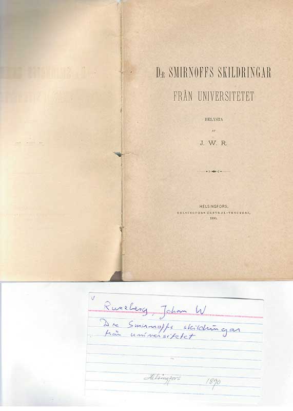 Runeberg, J.W. Univ. polemik 1890
