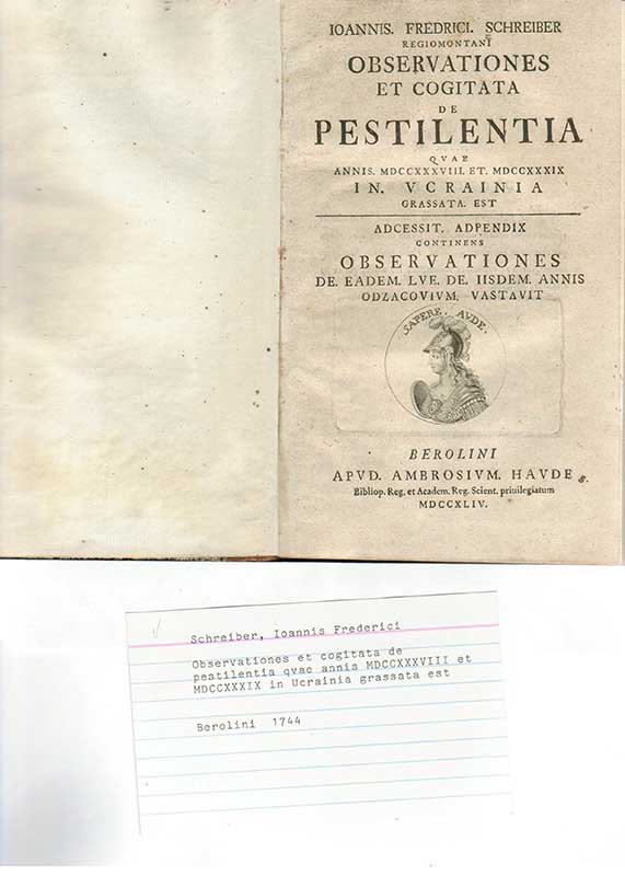 Schreiber, I.F. Epidemiologi 1744