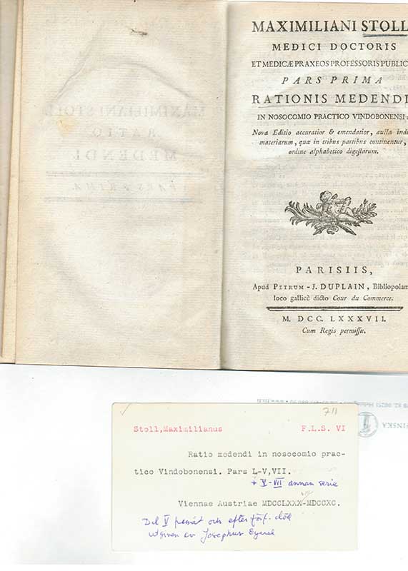 Stoll, M. Medicinsk årsbok 1787