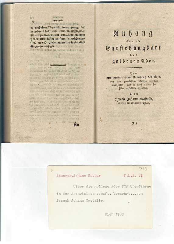 Stunzer, J.K. Proktologi 1788 Supplem.