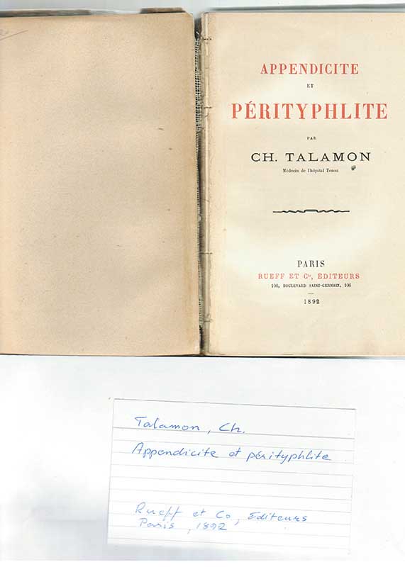 Talamon, Ch. Gastroenterologi 1892