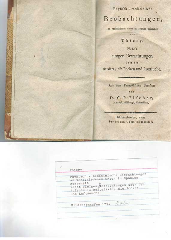 Thiery, Epidemiologi (spetälska) 1794