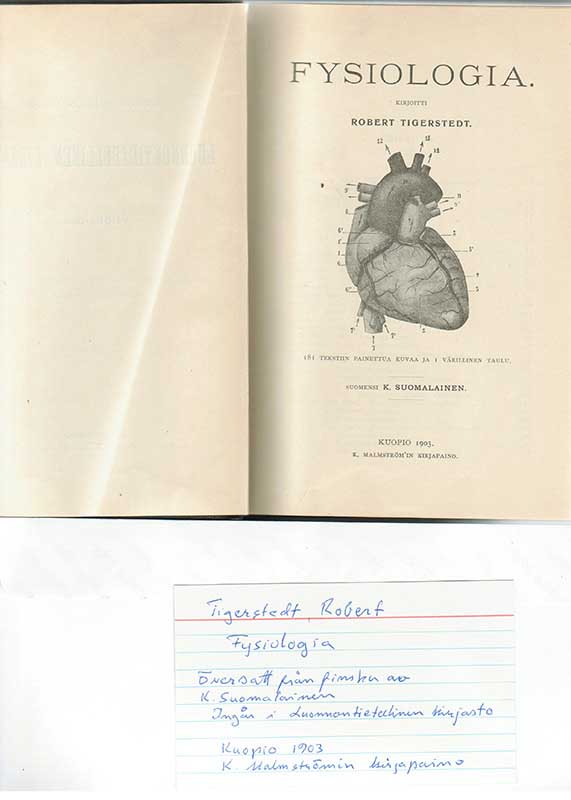Tigerstedt, R. Fysiologi titelsida 1903
