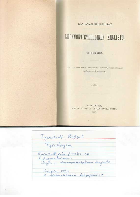Tigerstedt, Robert Fysiologi  fi. 1903