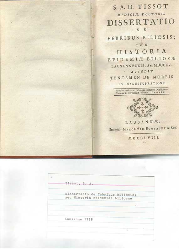 Tissot, S.A. Epidemiologi 1758