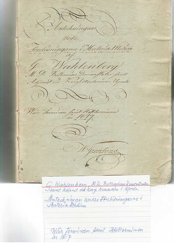 Wahlenberg, G. Anteck. farmakologi 1817