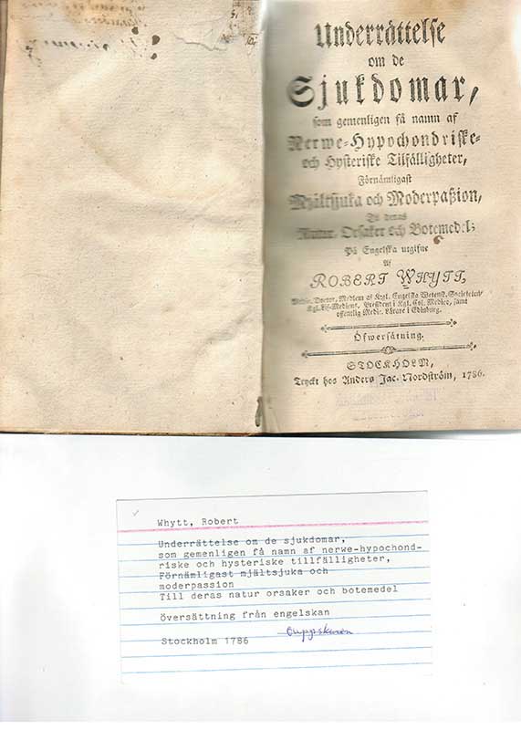 Whytt, Robert Psykiatri 1786