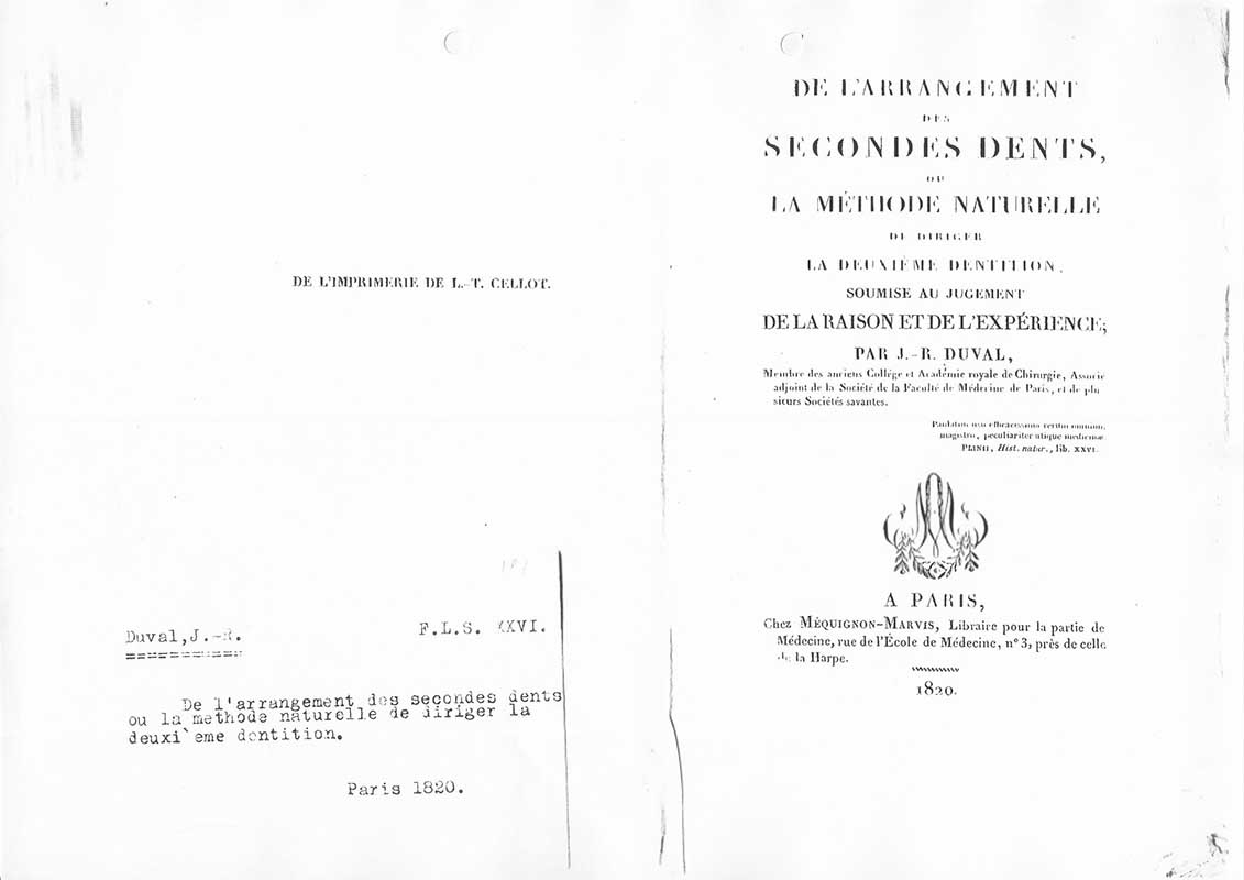 Duval, J.R. Odontologi 1820 Duval, J.R. Odontologi 1820