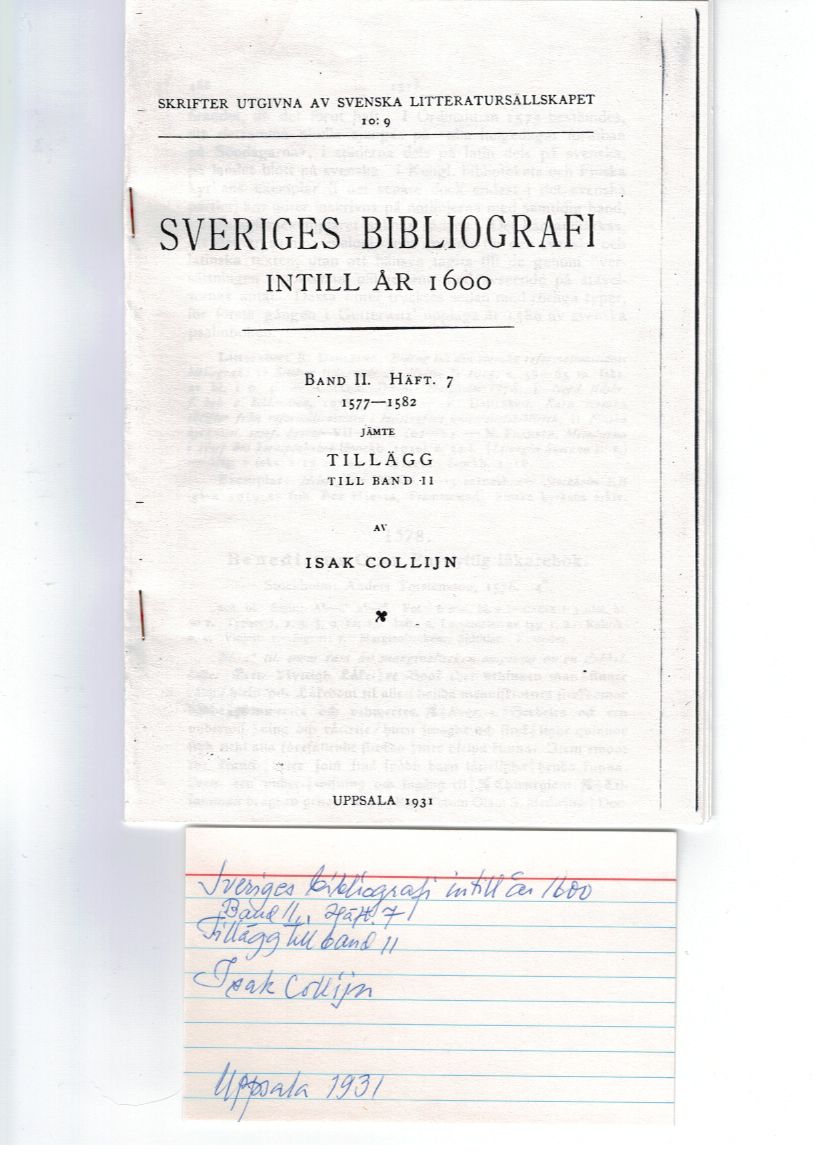 Collijn I. Bibliografi 1931 Collijn I. Bibliografi 1931